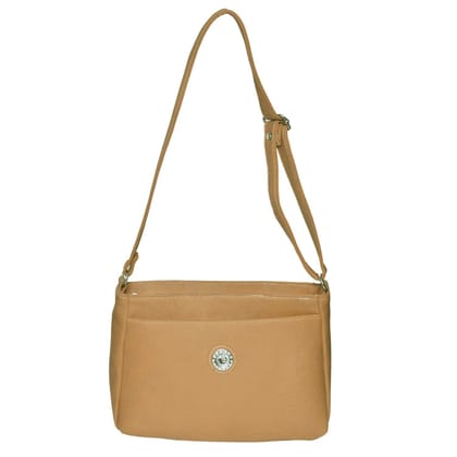 Right Choice Women's PU Leather Side Sling Bag (Tan)