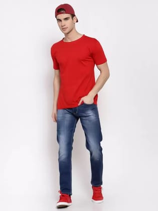 Men Skinny Mid Rise Blue Jeans