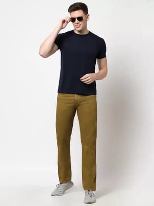 Men Regular Mid Rise Yellow Jeans