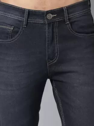 Men Skinny Mid Rise Grey Jeans