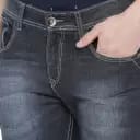 Men Slim Mid Rise Dark Blue Jeans