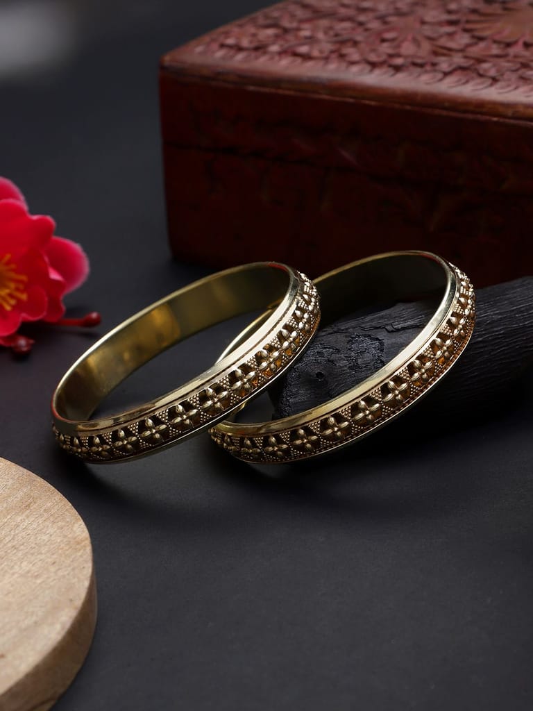 Gold Color Bangles Set Size 2.6 - Bangles & Bracelets | Buy online on ZillyBuy