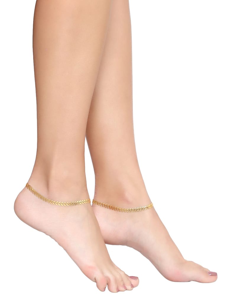 Cardinal Brass Gold Color Adjustable Anklet,Pajeb,Payal - Anklets | Buy online on ZillyBuy