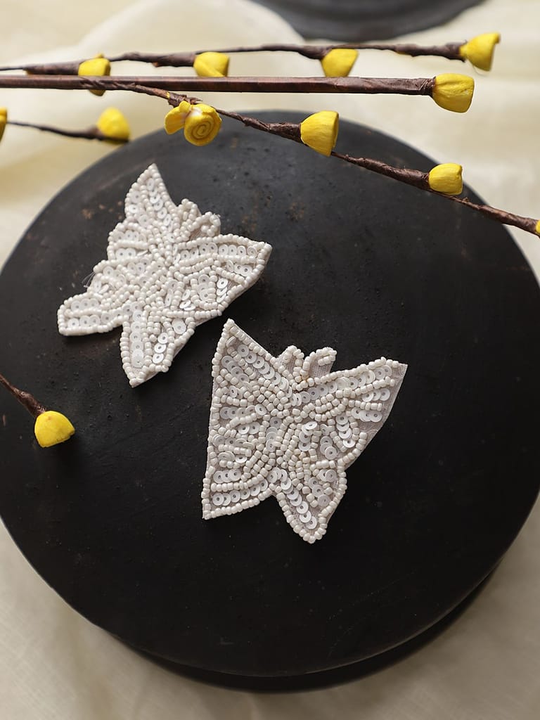 Cardinal White Beads Weaving Butterfly Earrings Set - Earrings | Buy online on ZillyBuy