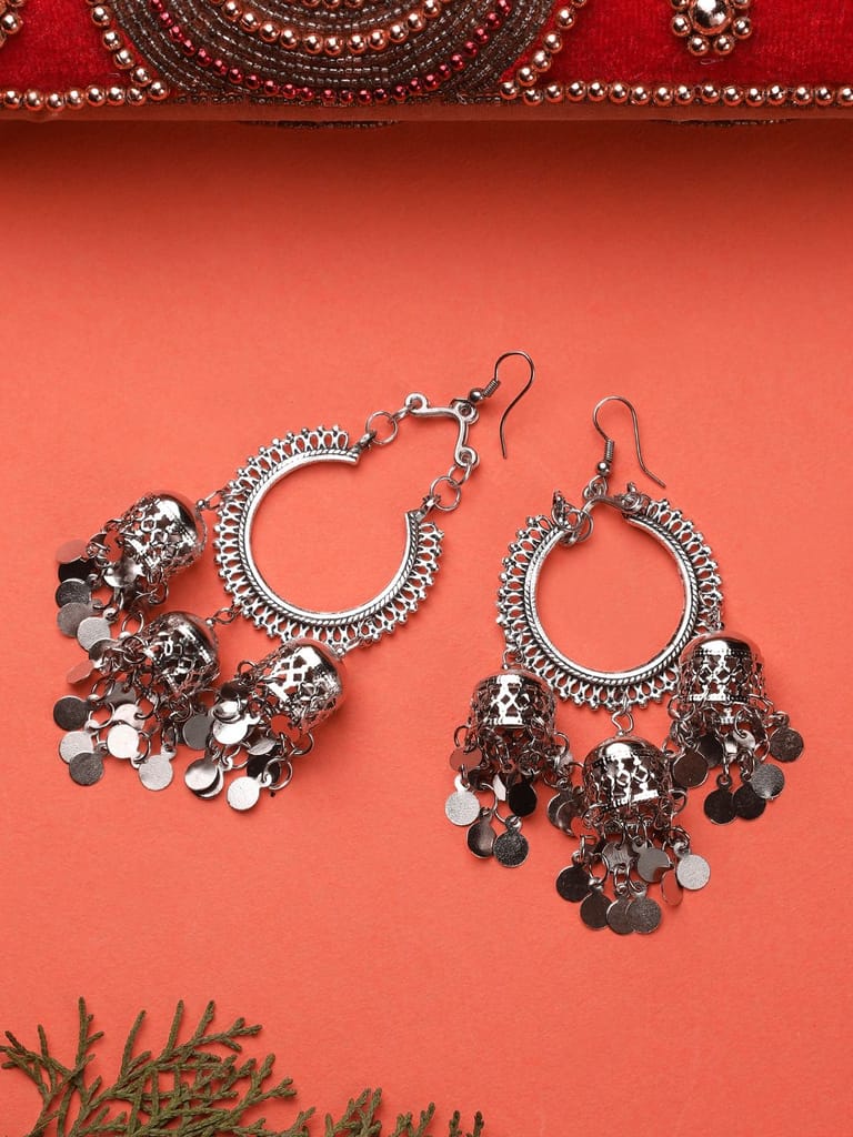 Cardinal Oxidized Silver Color Earrings Set - Earrings | Buy online on ZillyBuy