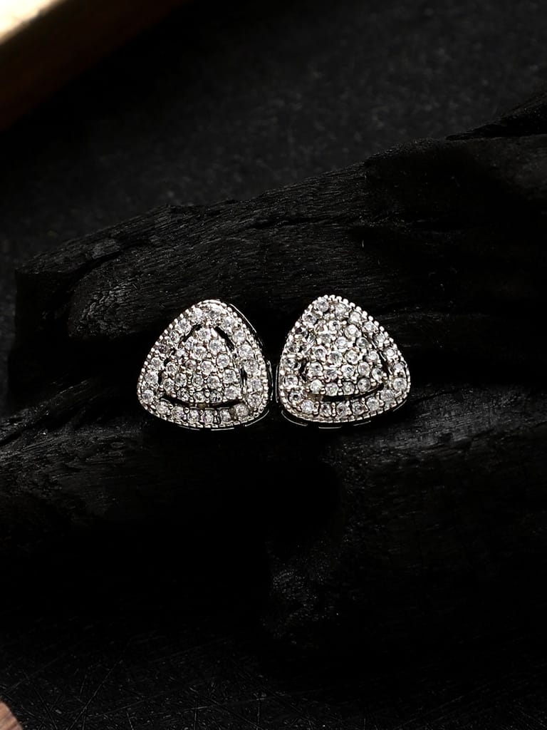 Cardinal American  Diamond Silver Plated Heart Shape Brass Earrings Set - Earrings | Buy online on ZillyBuy