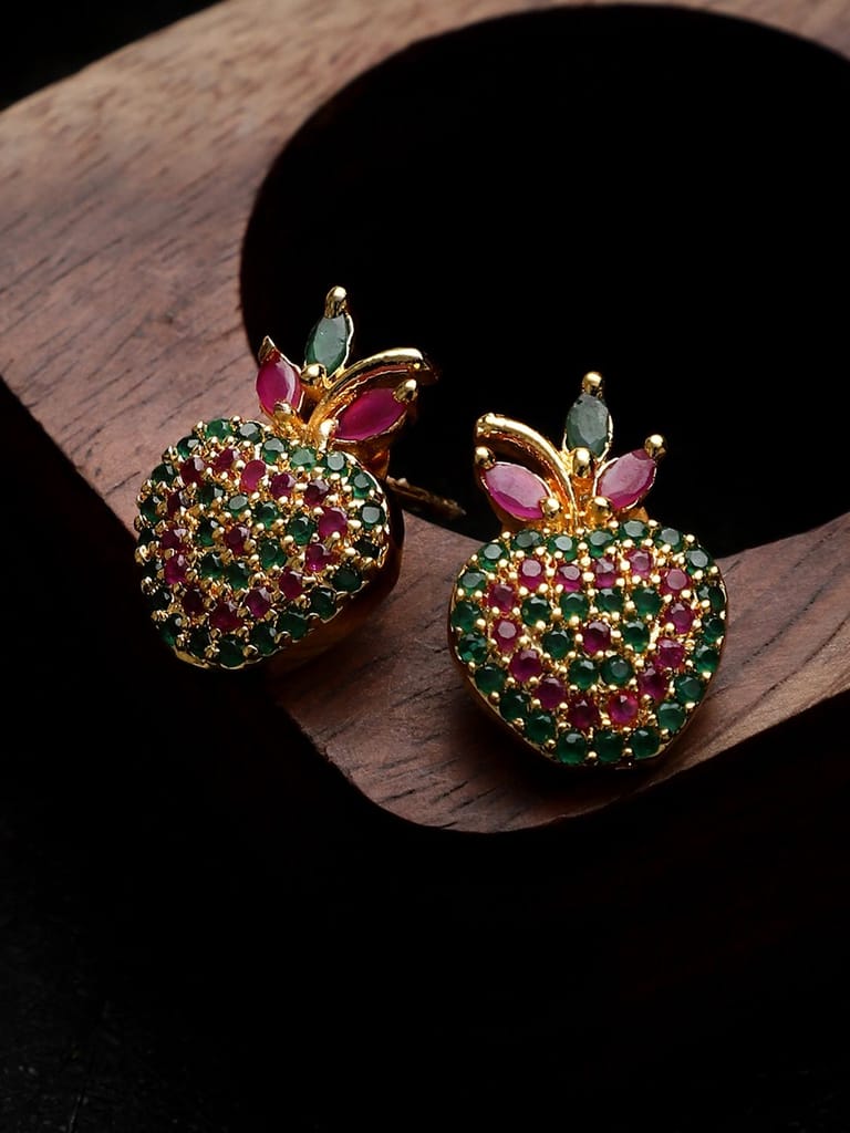 Cardinal American Diamond Butterfly Gold Plated Multicolor Brass Earrings Set - Earrings | Buy online on ZillyBuy