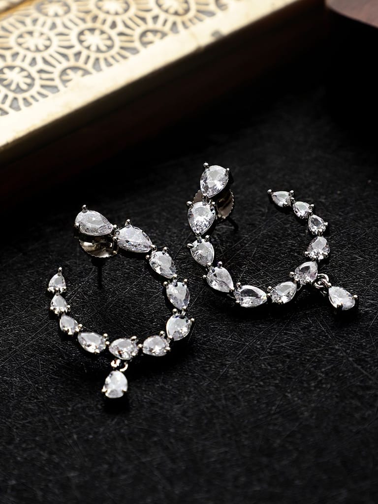 Cardinal American Diamond Silver Polish Earrings Set - Earrings | Buy online on ZillyBuy