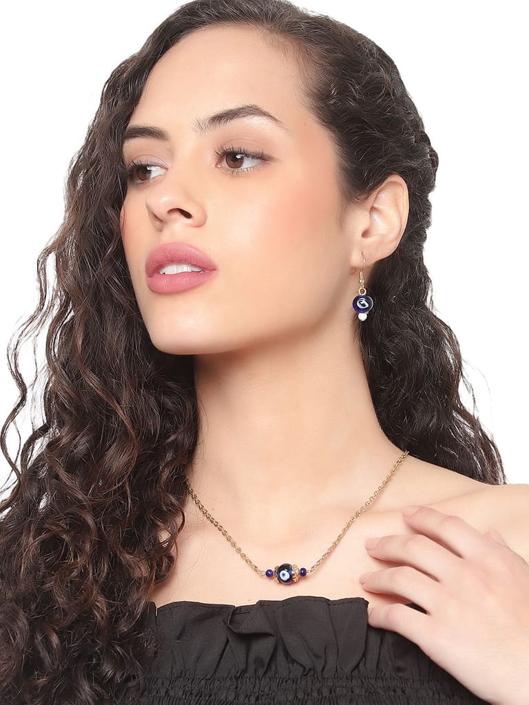 Cardinal Gold Chain Evil Eyes Pendant & Earrings Set - Jewellery Sets | Buy online on ZillyBuy
