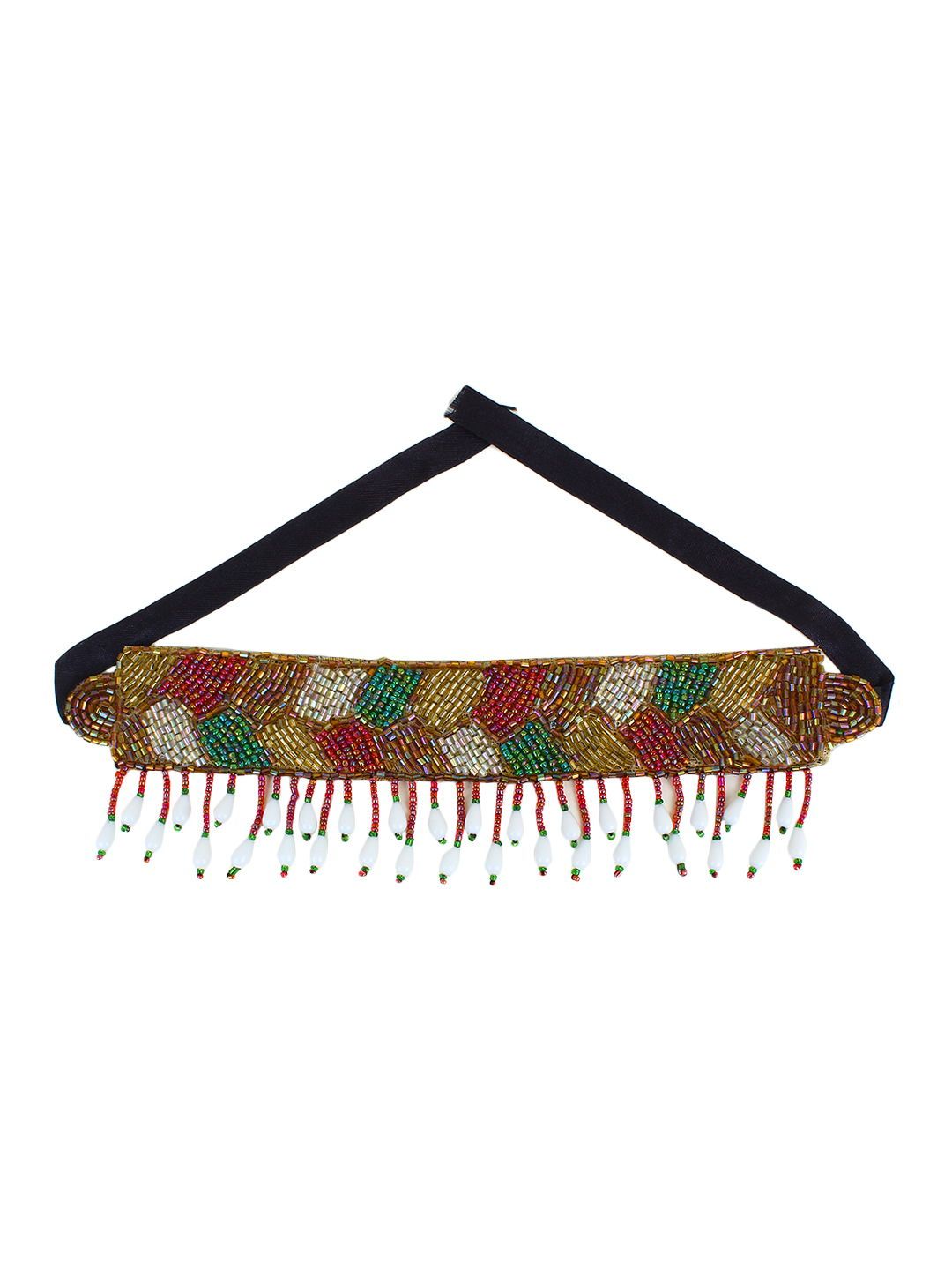 Cardinal Multicolor Beads Choker Geometric Design Moti Choker Necklace Set