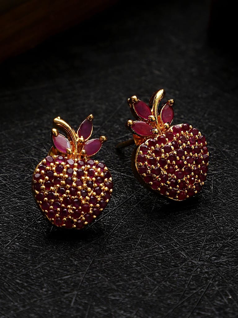 Cardinal American Diamond Butterfly Red Stone Brass Earrings Set - Earrings | Buy online on ZillyBuy