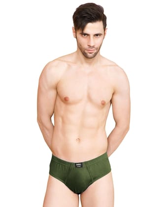 NRG Mens Cotton Assorted Colour Briefs  ( Pack of 1 Military Green  ) G01
