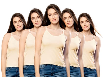 NRG Womens Cotton Assorted Colour Adjustable Slips ( Pack of 5 Skin - Skin - Skin - Skin - Skin ) L13 Camisole