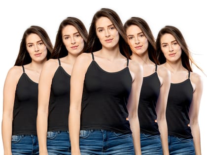 NRG Womens Cotton Assorted Colour Adjustable Slips ( Pack of 5 Black - Black - Black - Black - Black ) L13 Camisole