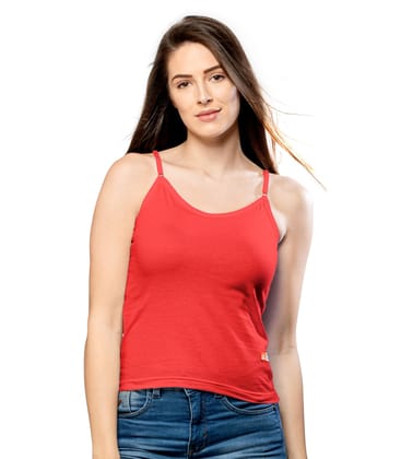 NRG Womens Cotton Assorted Colour Adjustable Slips ( Pack of 1 Red ) L13 Camisole