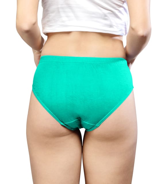 NRG Womens Cotton Assorted Colour Panties ( Pack of 2 Light Green - Mint  Green ) L01 Hipster