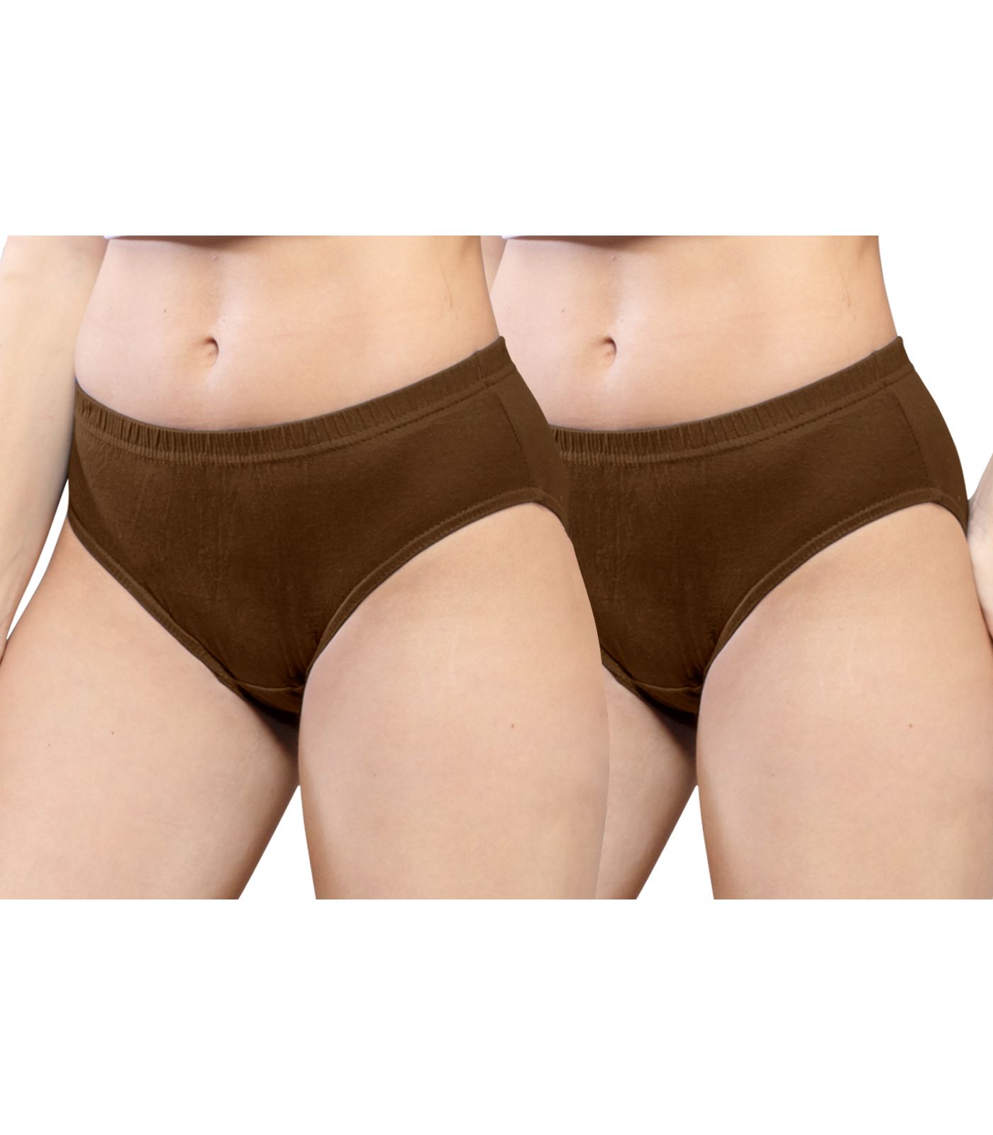 NRG Womens Cotton Assorted Colour Panties ( Pack of 2 Light Brown - Light Brown ) L01 Hipster