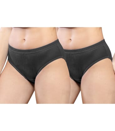 NRG Womens Cotton Assorted Colour Panties ( Pack of 2 Coffee Brown - Coffee Brown ) L01 Hipster