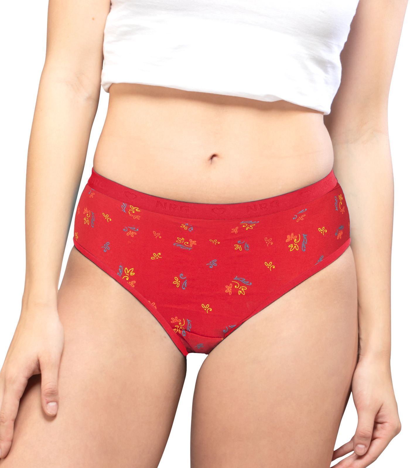 NRG Womens Cotton Assorted Colour Panties ( Pack of 1 Red ) L05 Hipster