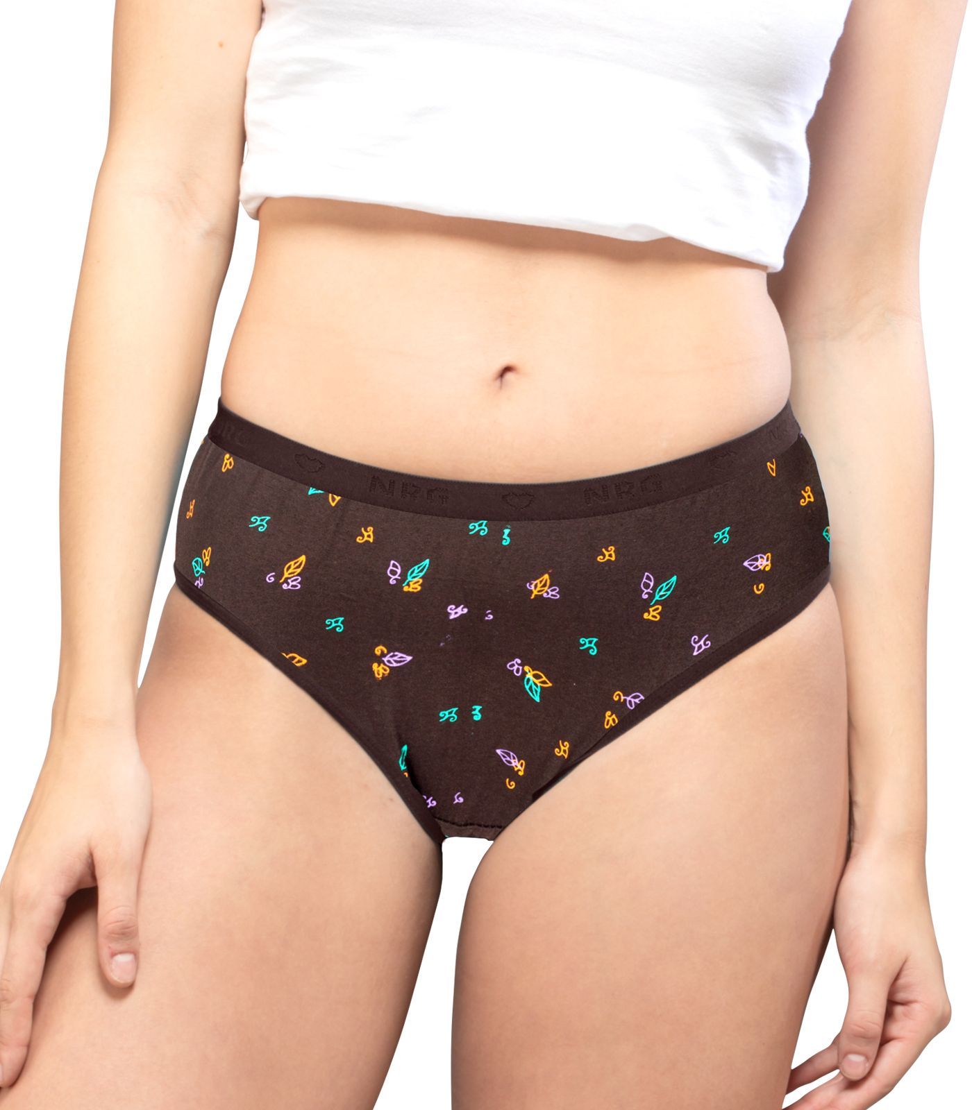 NRG Womens Cotton Assorted Colour Panties ( Pack of 1 Coffee Brown ) L05 Hipster