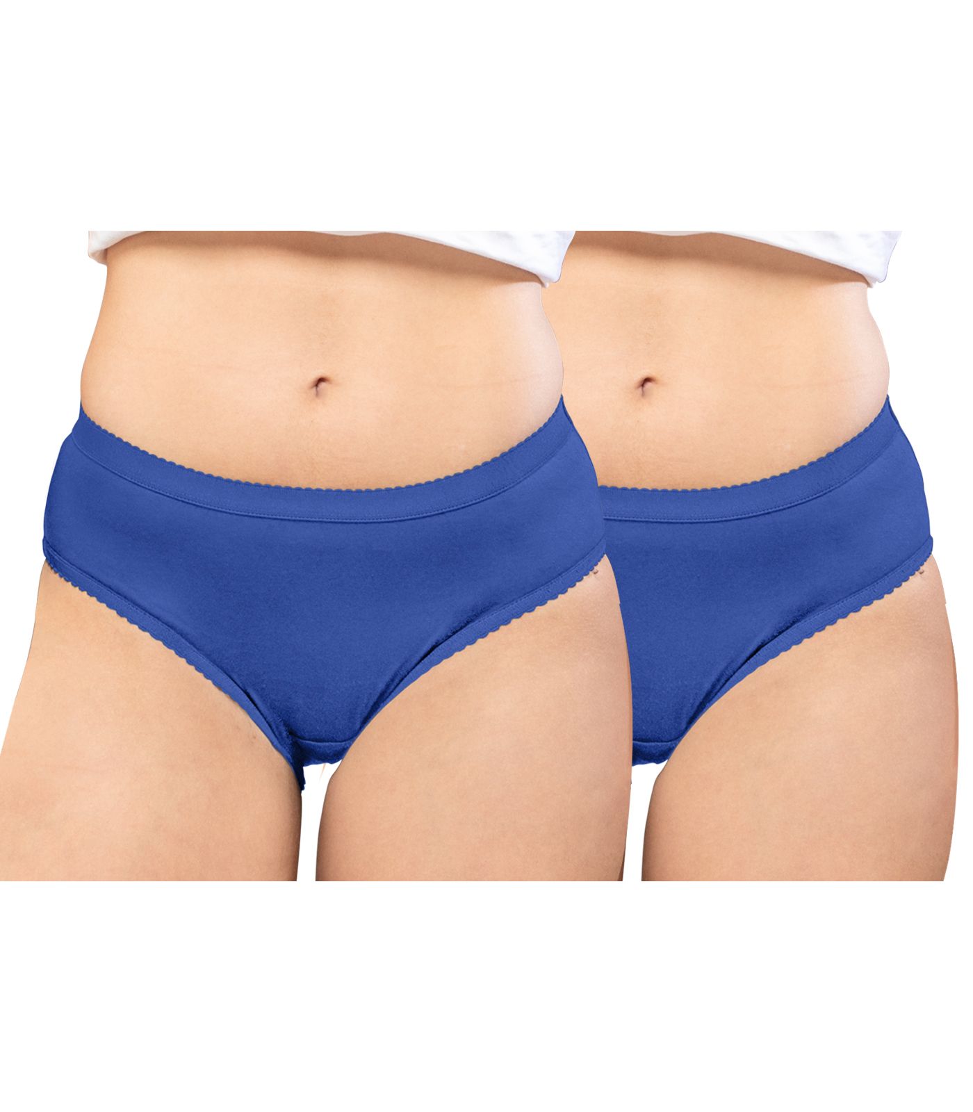 NRG Womens Cotton Assorted Colour Panties ( Pack of 2 Dark Blue - Dark Blue ) L04 Hipster