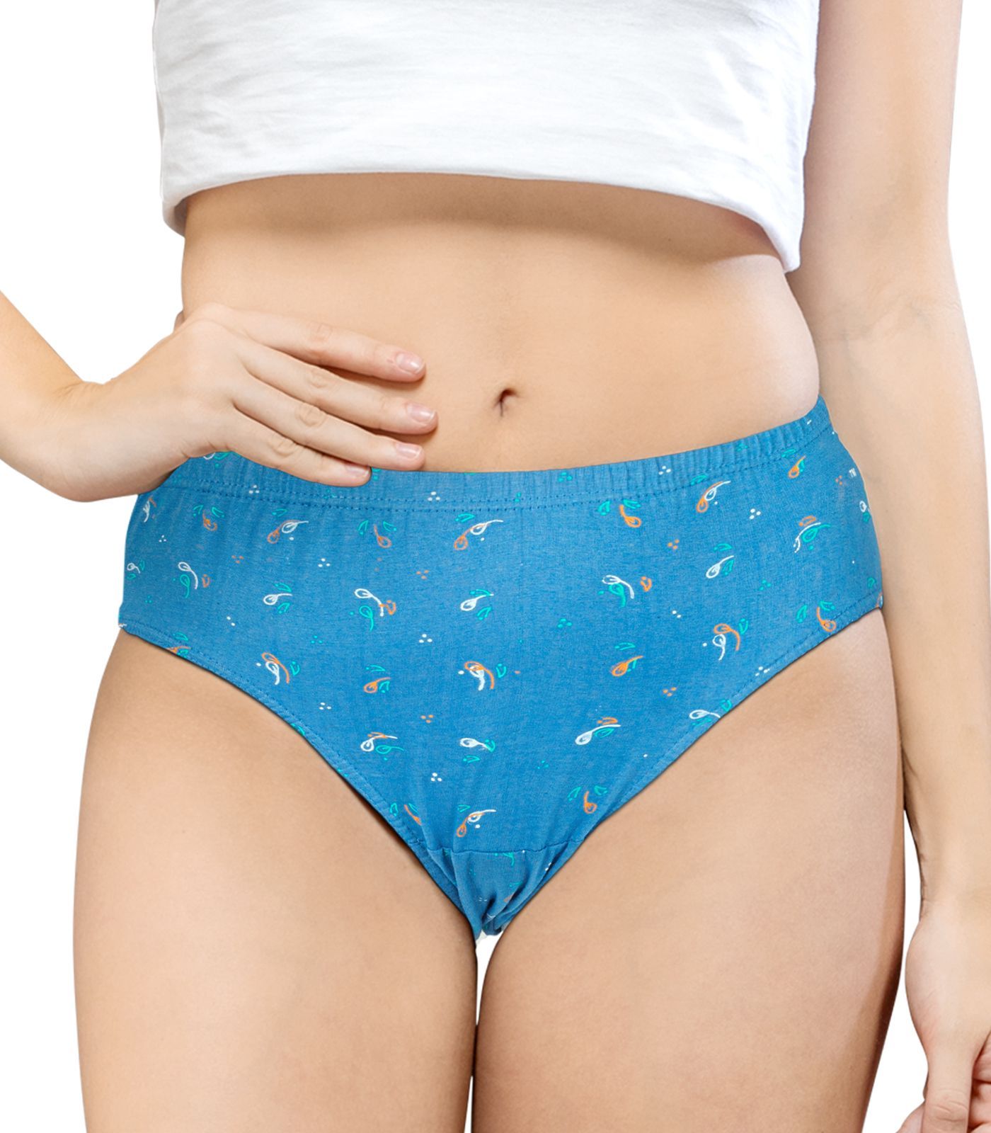 NRG Womens Cotton Assorted Colour Panties ( Pack of 1 Light Blue ) L02 Hipster