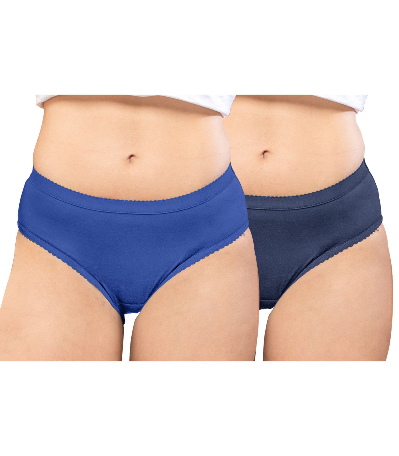 NRG Womens Cotton Assorted Colour Panties ( Pack of 2 Dark Blue - Navy Blue ) L04 Hipster