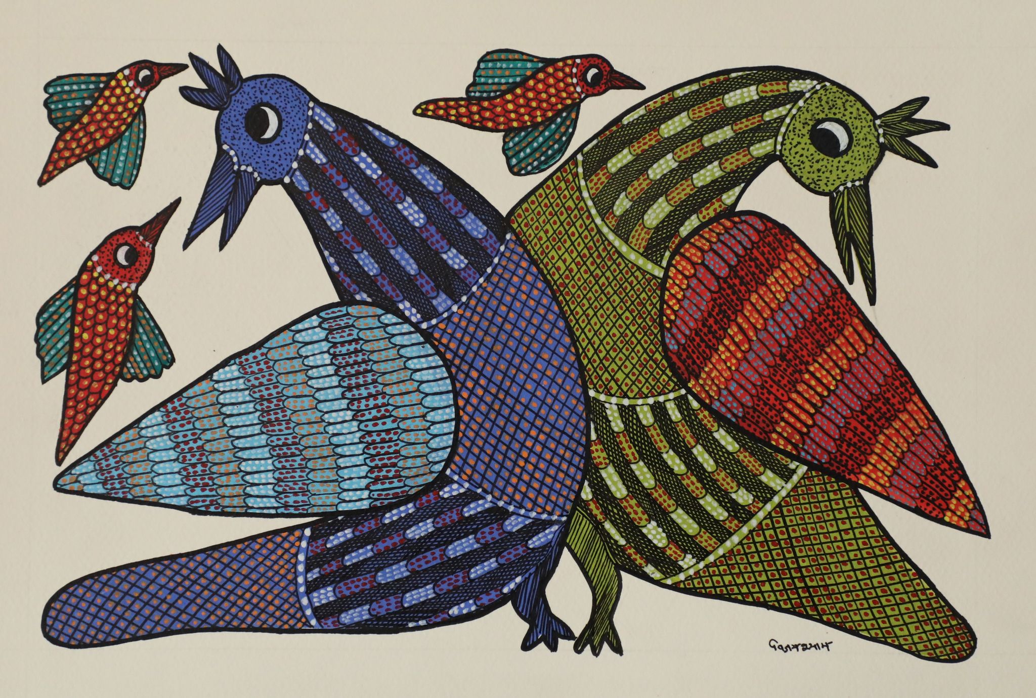 Tribes India Handmade Gond Paper Painting