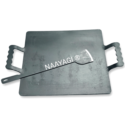 NAAYAGI - PURE IRON DOSA, ROTI TAWA , PATHRI TAWA - SQUARE WITH DOUBLE HANDLE - 12 INCH, 3 KG