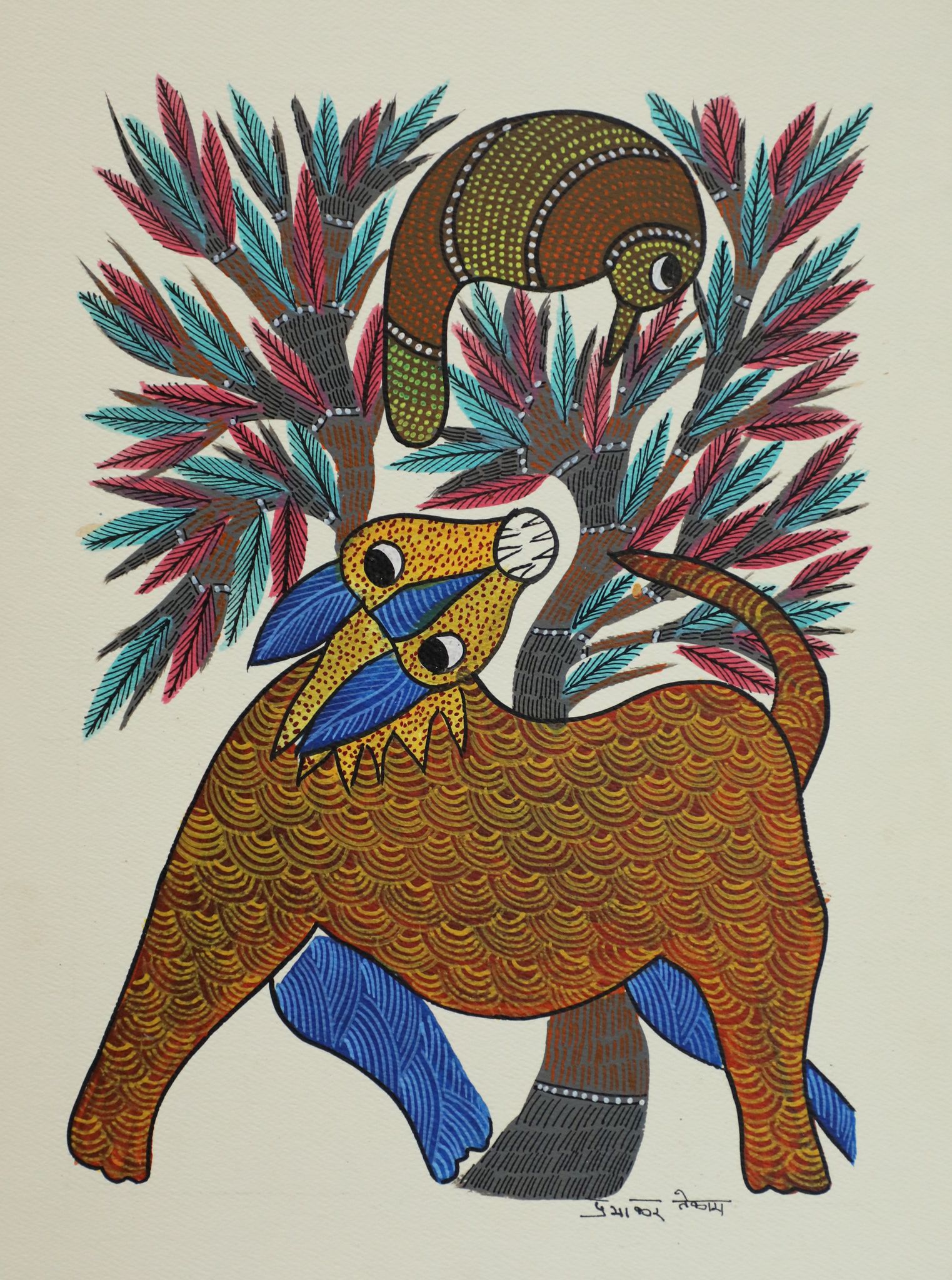 Tribes India Handmade Gond Paper Painting