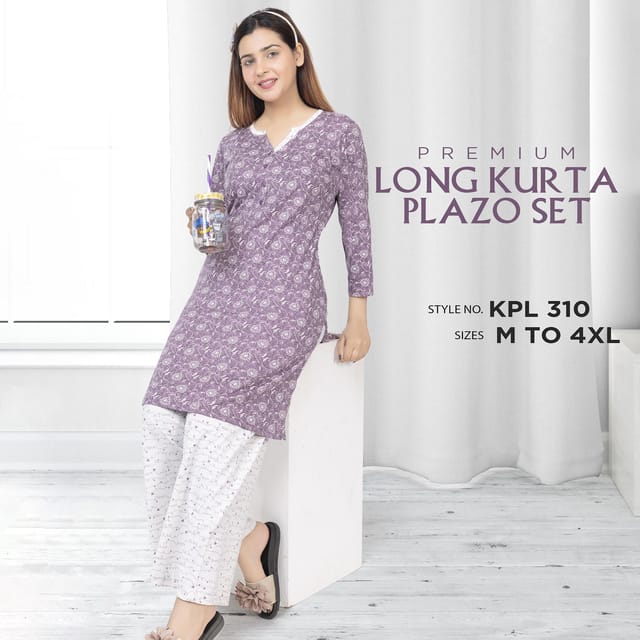 Buy Comfy Cotton Nightsuit For Women( Long Top & pyjama Set) By  Cupidclothing Online In India. – Cupid Clothings