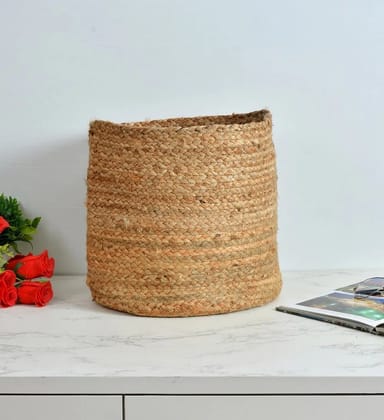 Jute Basket | Plain | 14x14 Inches | Pack of 1