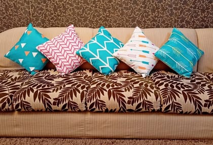 Arrow Cushion Cover, 16x16 Inches, Set of 5
