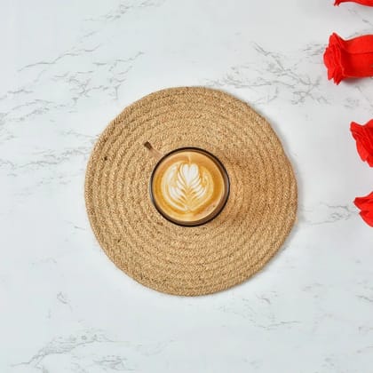 Jute Placemat, Round, Plain | 8 inch | Pack of 2