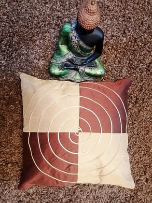Spiral Jalebi Cushion Cover, Brown, Beige, Set of 5