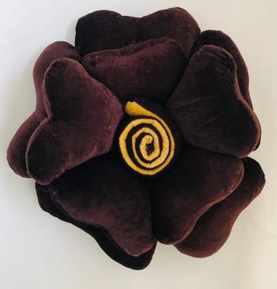 Rose petal shaped cushion, 16x16, Pack of 1, Brown