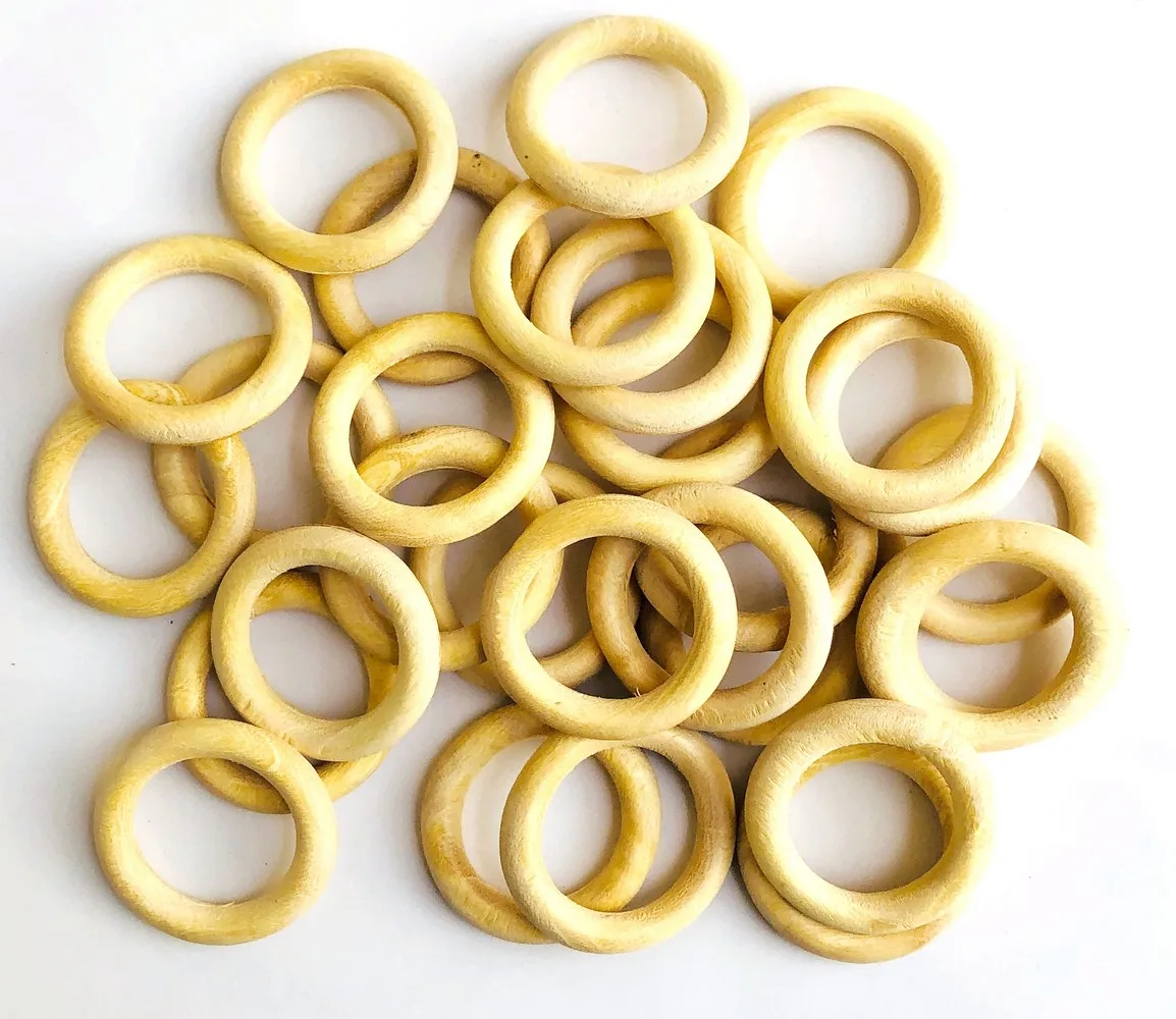 70 mm Wooden rings for Macrame Crafts 10 mm Thick - Pack of 1