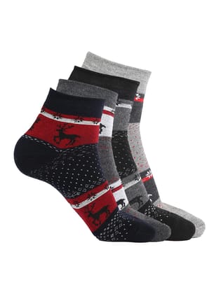 Kolor Fusion Men Assorted Above Ankle Length Cotton Socks (Pack of 4)