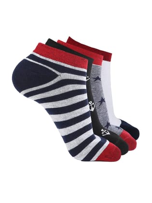 Kolor Fusion Men & Women Low Cut Ankle Length Cotton Socks (Pack Of 4)