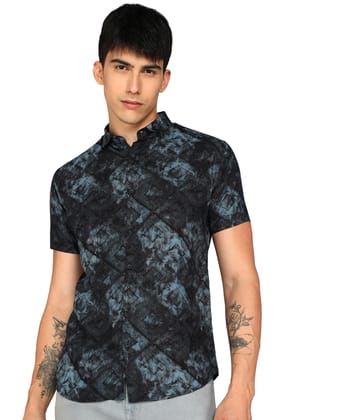Kolor Fusion Men's Casual Shirt Printed Rayon Half Sleeve Shirt for Men
