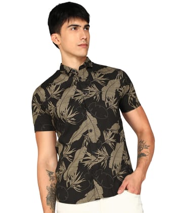 Kolor Fusion Men's Casual Shirt Floral Printed Rayon Half Sleeve Shirt for Men