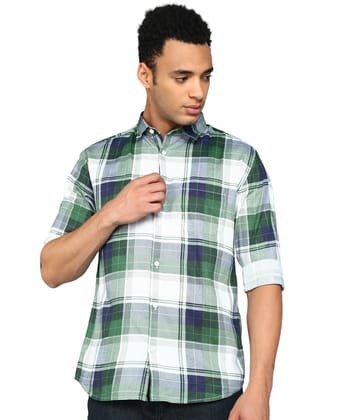 Kolor Fusion Men's Cotton Checks Slim Fit Casual Shirt for Men