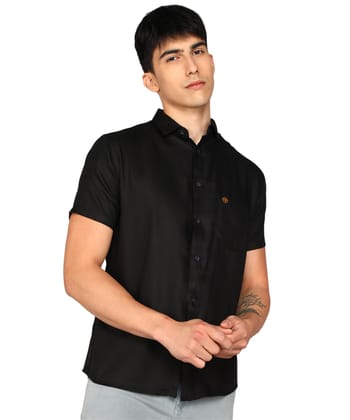 Kolor Fusion Men's Casual Shirt Solid Rayon Half Sleeve Shirt for Men