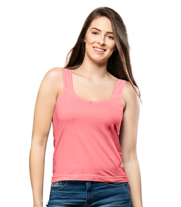 NRG Womens Cotton Assorted Colour Tank Top Half Slips ( Pack of 1 Peach ) L12 Camisole
