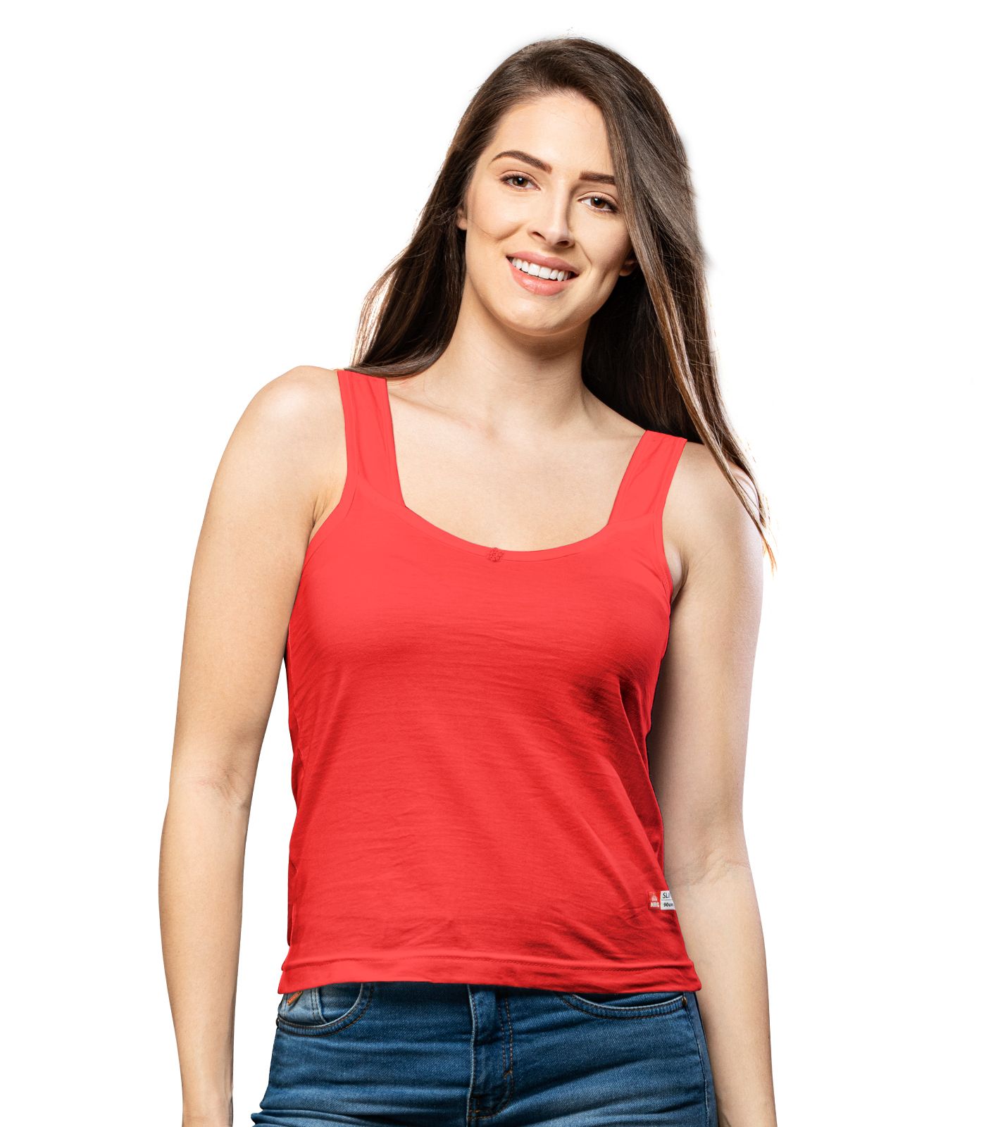 NRG Womens Cotton Assorted Colour Tank Top Half Slips ( Pack of 1 Red ) L12 Camisole