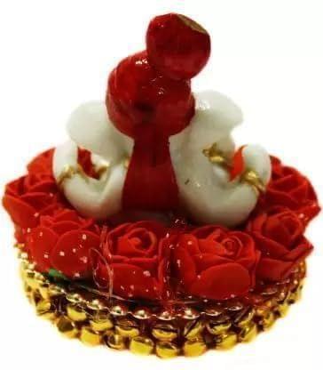 Veeradhyaenterprises Lord Ganesha Idol Sitting On Gungroo Bangles Showpiece for Home D�cor