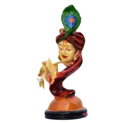 Veeradhyaenterprises Face Krishna Statue with Murli Finish, Krishna Ji Murti Decorative Showpiece