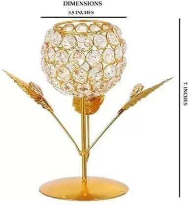 Veeradhyaenterprises Home Impex Candle Holder Steel, Crystal 2