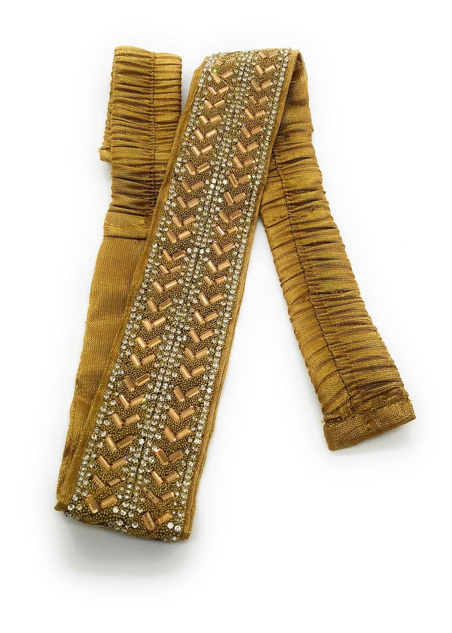 Beautiful Kamarbandh For Women Traditional Look (Size Medium - 32 Inch, Adjustable Kamarbelt) Gold