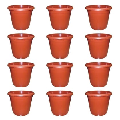 Set of 12 - 18 Inch Red Plastic Pot